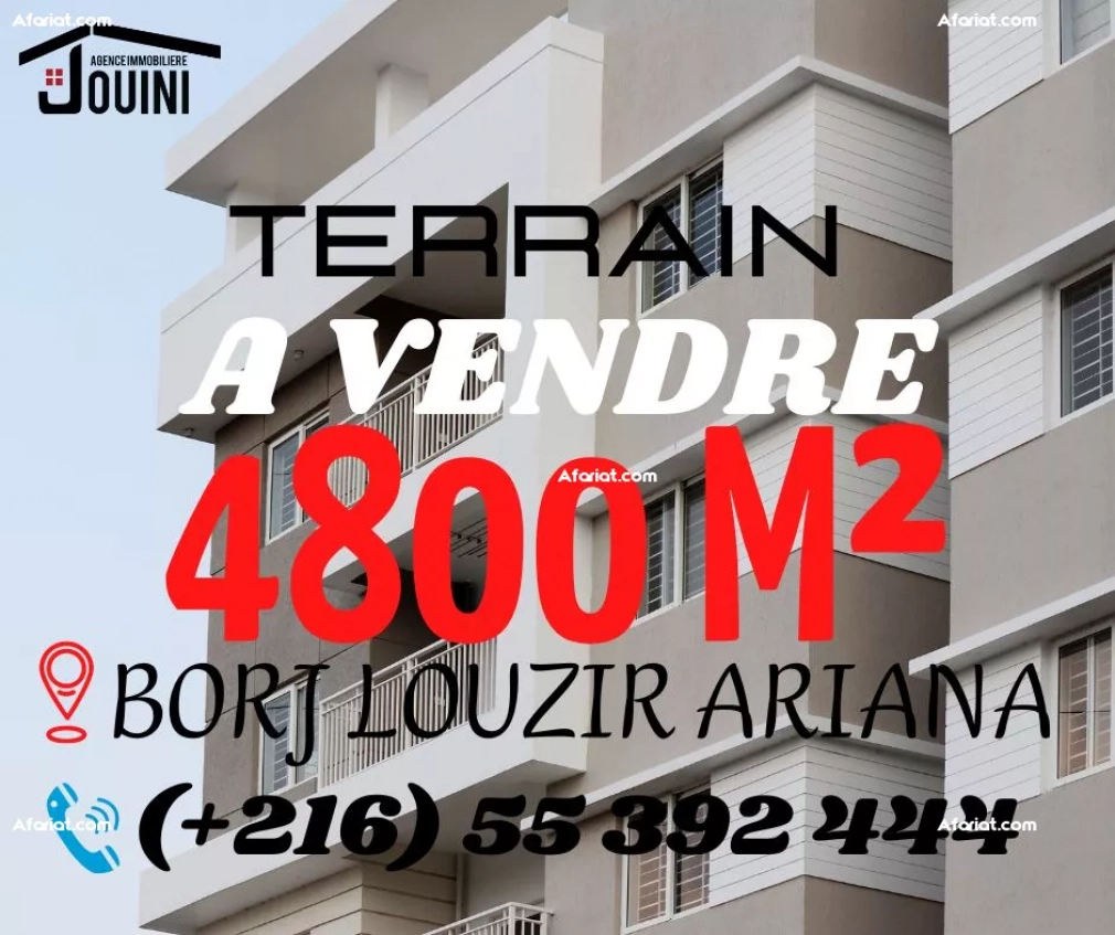 Terrain 4800 m2 à Borj Louzir Ariana