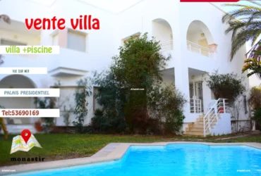 Villa a vendre avec piscine à monastir