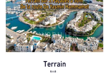 A vendre Terrain sur 2 façade 50m de la route principale  Yasmin hammamet