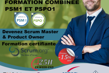 Privé : Formation combinée : AGILE SCRUM MASTER ( PSM1 ) & Product Owner ( PSPO1 )