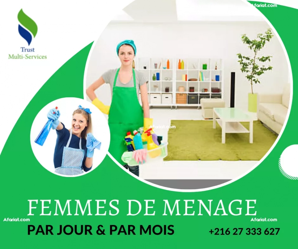 FEMME DE MENAGE PAR JOUR A MORNAG