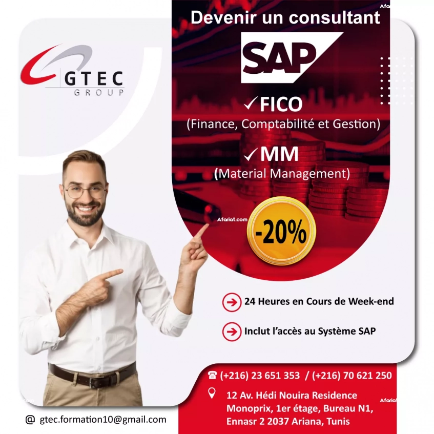 Réduction -20% formation sap mm / fico