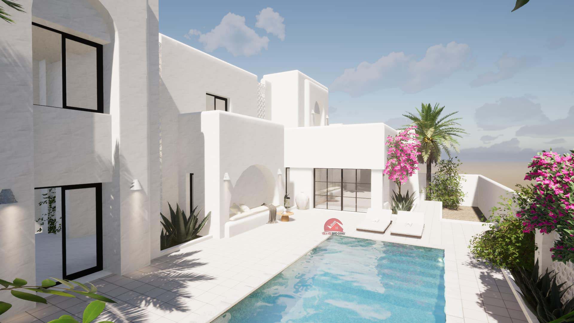 CONSTRUCTION CLÉ EN MAIN – VILLA AVEC PISCINE ZU DJERBA – RÉF P691